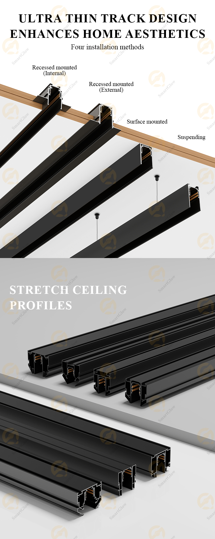 Ultra Thin Magnetic Track Rail