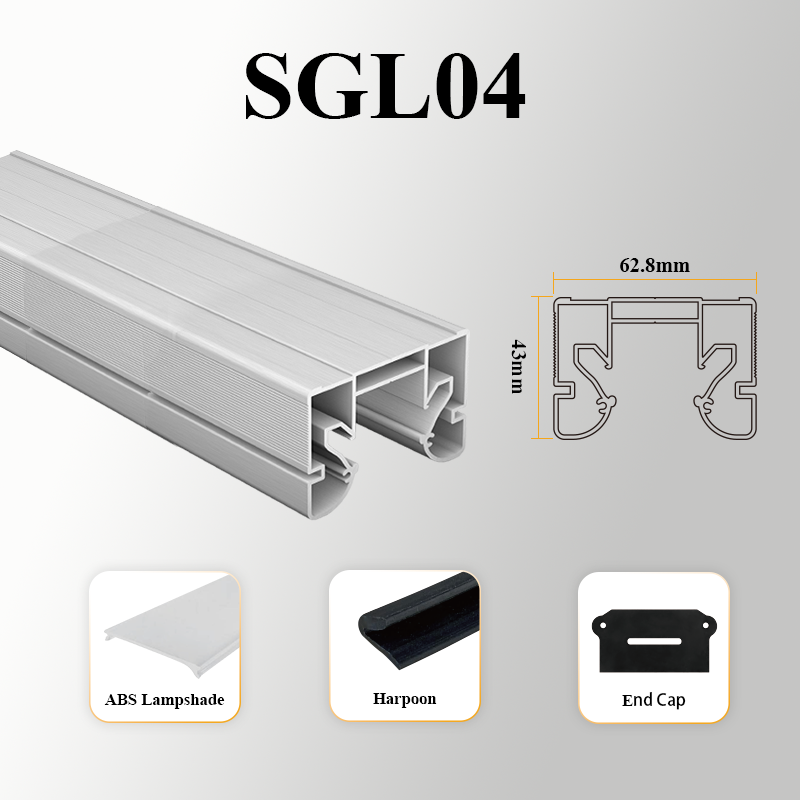 【SGL04】Custom Aluminium Profile for Stretch PVC Fabric Ceiling LED Linear Recessed Lighting