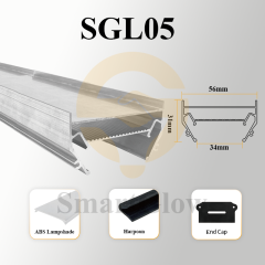 【SGL05】PVC Stretch Ceiling Linear LED Strip Recessed Lighting Aluminum Profile