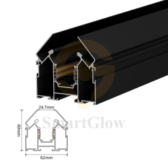 【SGM02】220V Recessed Magnetic Track Rail Profile Suitable for Stretch Ceiling