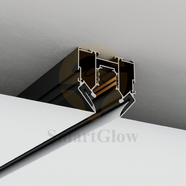 【SGM02】220V Recessed Magnetic Track Rail Profile Suitable for Stretch Ceiling