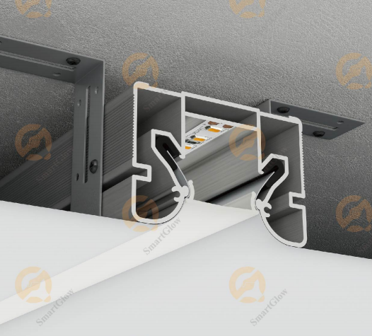 【SGL04】Custom Aluminium Profile for Stretch PVC Fabric Ceiling LED Linear Recessed Lighting