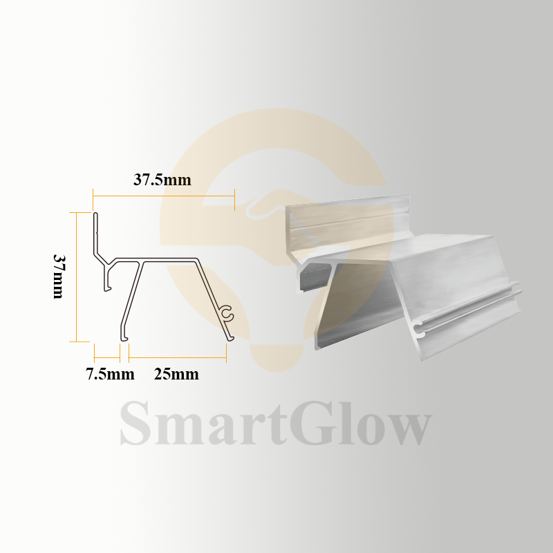 【SGW08】Wall Stretch Tension Aluminum Profile for Recessed LED Strip Lighting