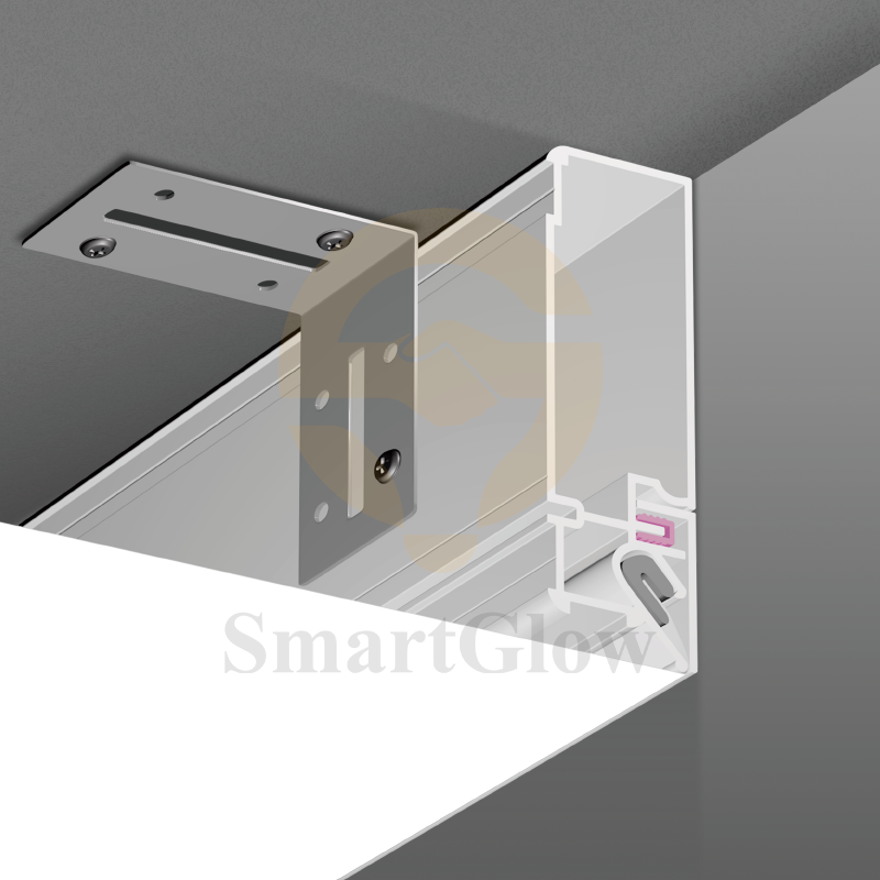 【SGW38】LED Strips Lighting Hidden Design Black White Recessed Stretch Ceilings Profile