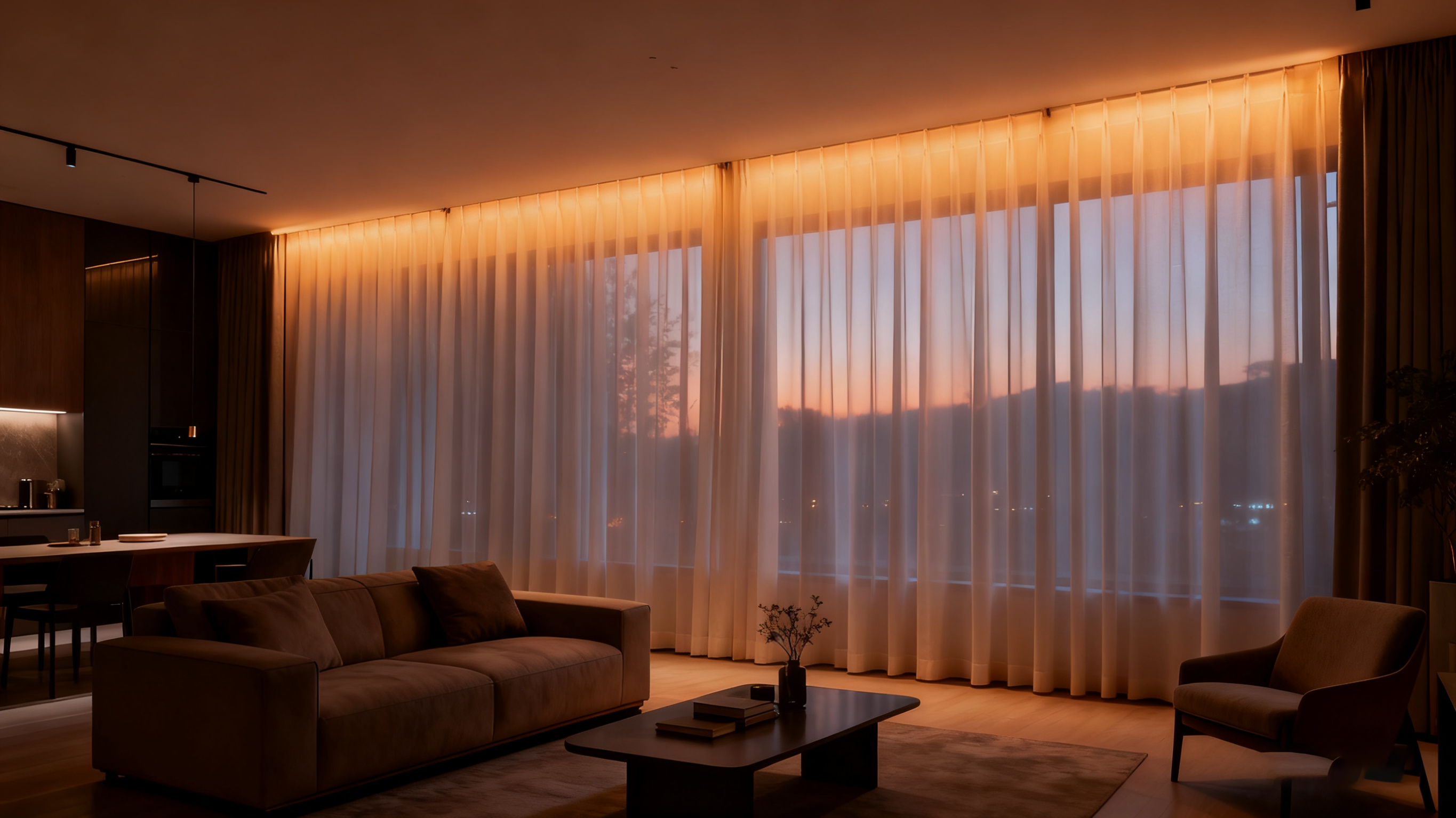 【SGC10】1m 2m Built-in Ceiling Hidden Curtain Aluminum Track With LED Lighting