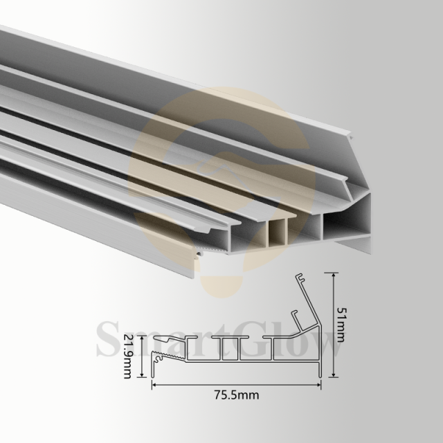 【SGC01】Hidden Curtain Double Track Rail With LED Lighting Aluminium Rail