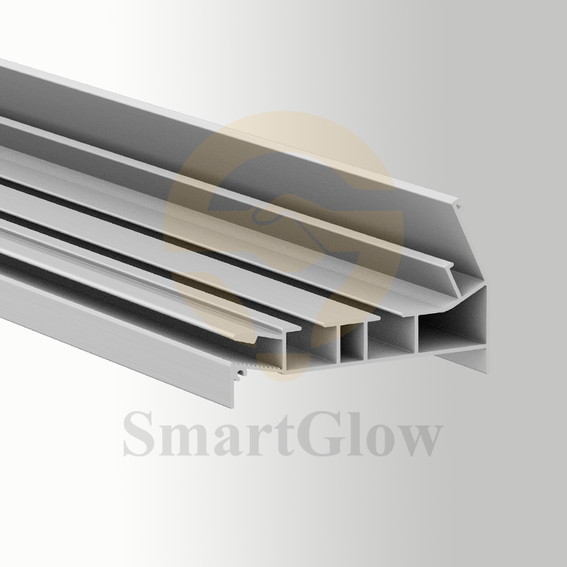【SGC01】Hidden Curtain Double Track Rail With LED Lighting Aluminium Rail