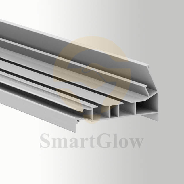 【SGC01】Hidden Curtain Double Track Rail With LED Lighting Aluminium Rail