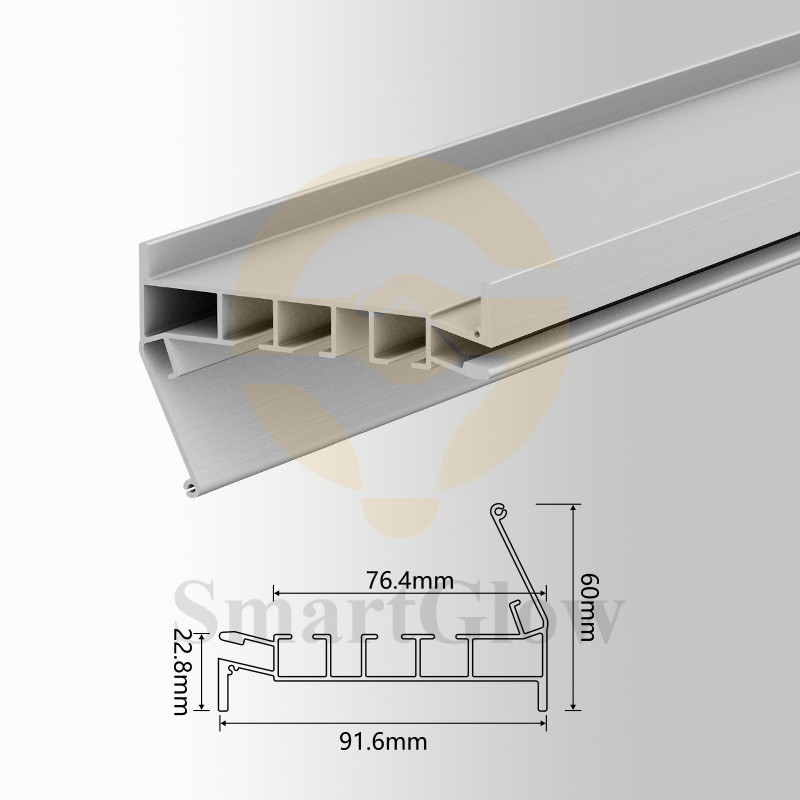 【SGC02】 Recessed LED Double Track Curtain Aluminium Profile Rail