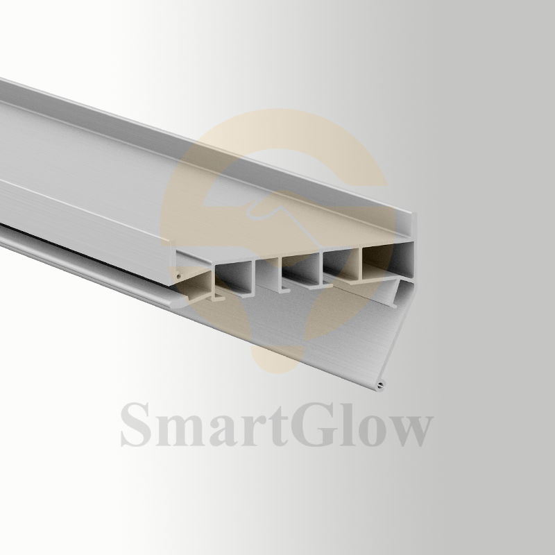 【SGC02】 Recessed LED Double Track Curtain Aluminium Profile Rail
