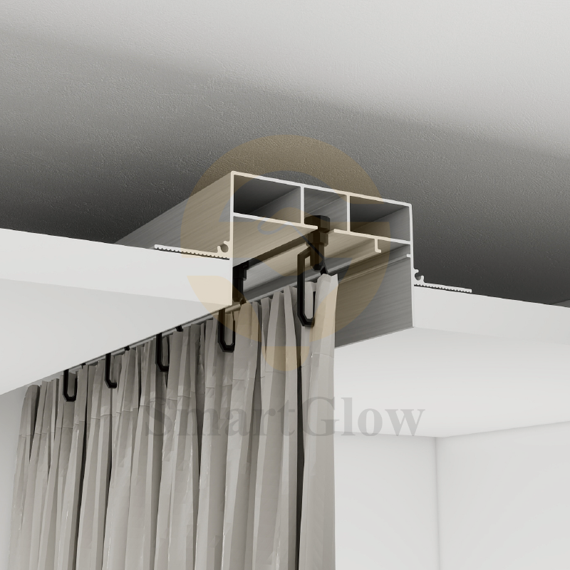 【SGC05】Custom Recessed Curtain Track With LED Lighting Aluminum Profile