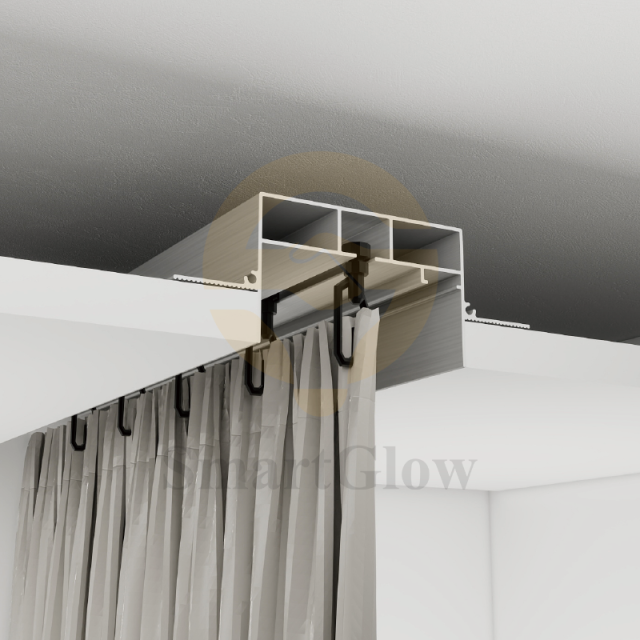 【SGC05】Custom Recessed Curtain Track With LED Lighting Aluminum Profile