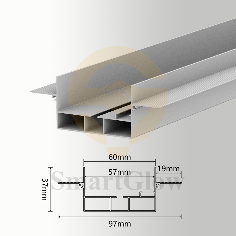 【SGC05】Custom Recessed Curtain Track With LED Lighting Aluminum Profile