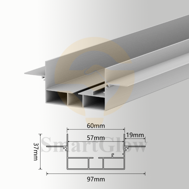 【SGC05】Custom Recessed Curtain Track With LED Lighting Aluminum Profile