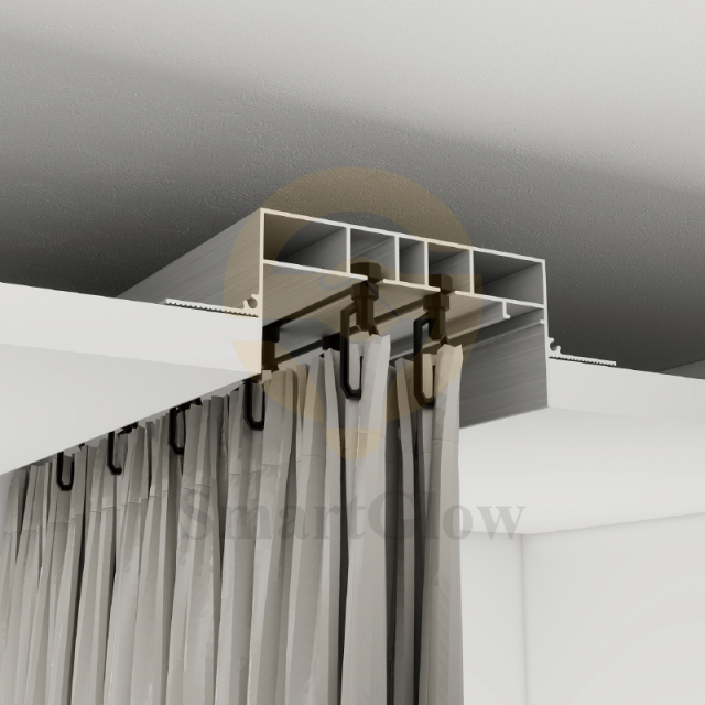 【SGC06】Recessed Curtain Double-line Track Rail Extrusion Aluminium Profile in Ceiling