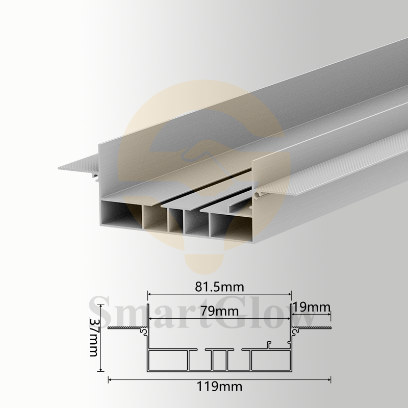 【SGC06】Recessed Curtain Double-line Track Rail Extrusion Aluminium Profile in Ceiling