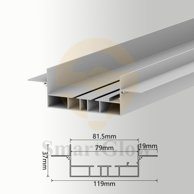【SGC06】Recessed Curtain Double-line Track Rail Extrusion Aluminium Profile in Ceiling