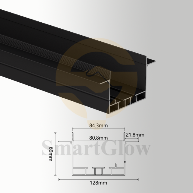 【SGC07】Custom Ceiling Recessed Mounted Curtain Double-line Track Rail Aluminum Profile