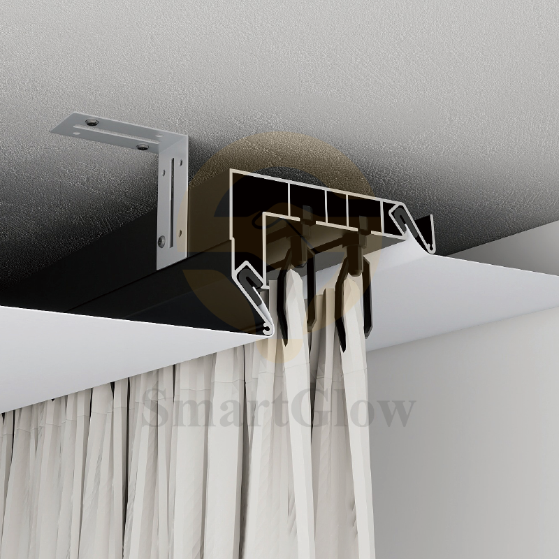 【SGC08】1m 2m PVC Stretch Ceiling Hidden Curtain Track  Aluminum Profile