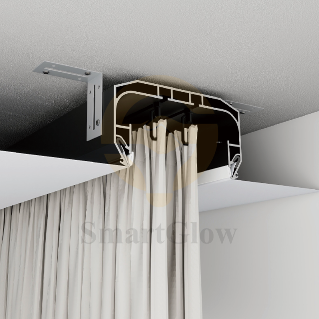 【SGC09】Ceiling Mounted Recessed Curtain Track Profile With Led Lighting