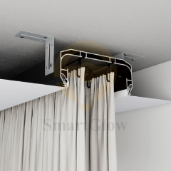 【SGC10】1m 2m Built-in Ceiling Hidden Curtain Aluminum Track With LED Lighting