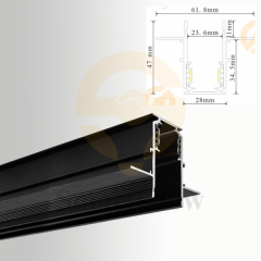 【SG20-RMA1M】Embedded Magnetic Track Rail Aluminum Profiles
