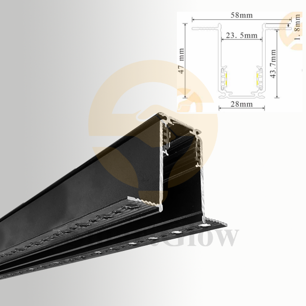 【SG20-RME1M】Recessed Magnetic Track Lighting Aluminum Rails