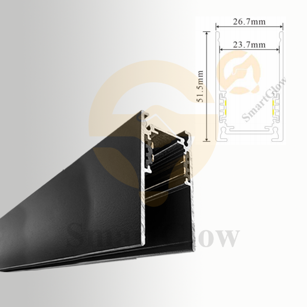 【SG20-SMD1M】Black/white Magnetic LED Light Aluminum Track