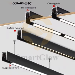 【SG20-SMH1M】Surface Mounted Aluminum Magnetic Lighting Track