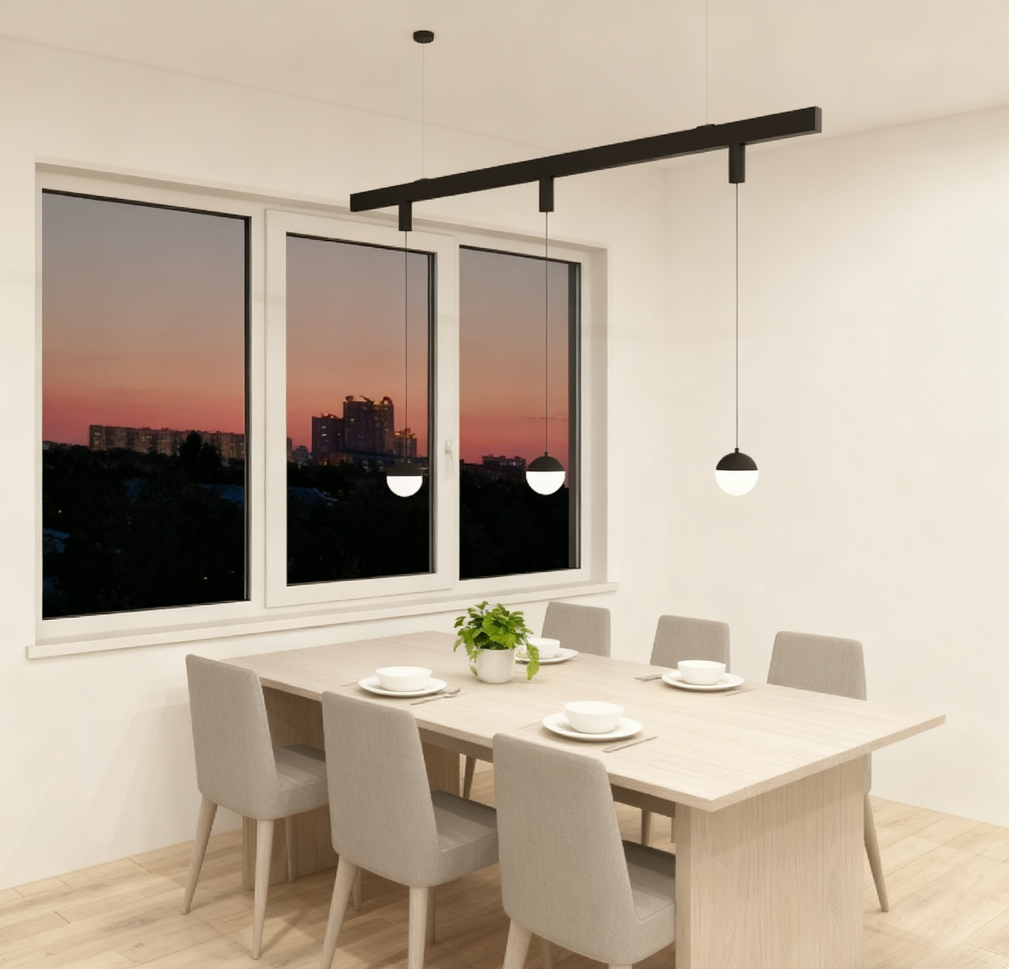 【SG2505PD】LED Magnetic Track Pendant Light Hanging Linear Suspended Luminaire