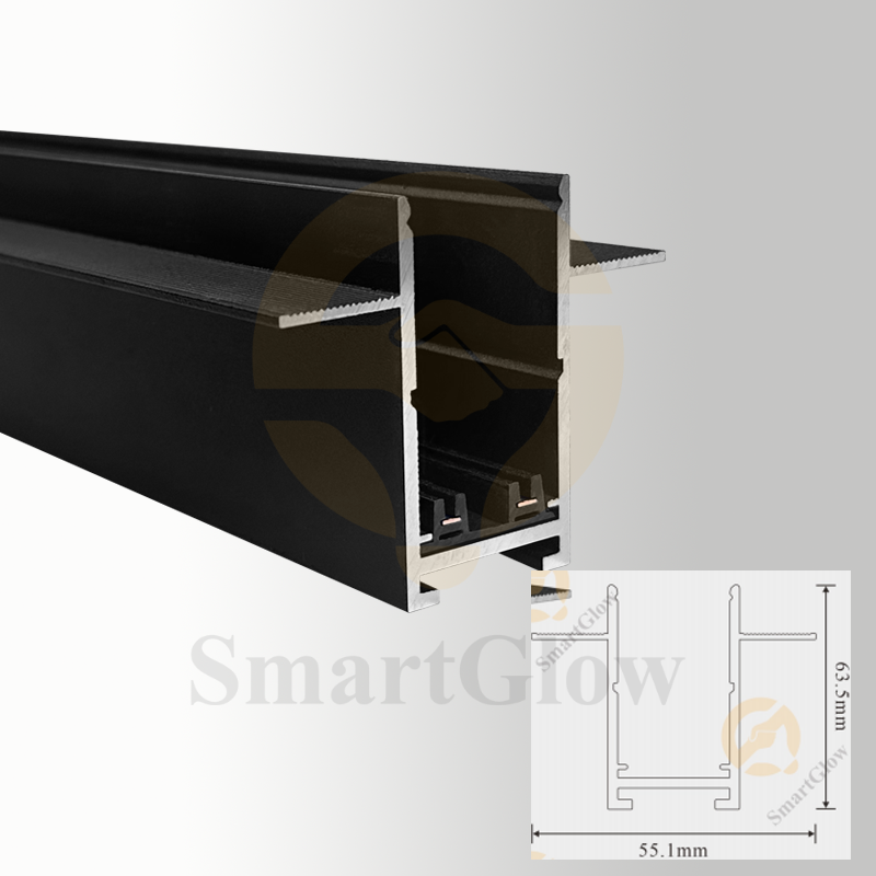 【SG25-RM1M】220V Recessed Magnetic Track Lights Linear Megnatics Track Rail