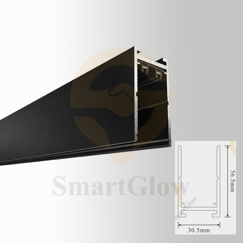 【SG25-SM1M】Black Magnet Track Rail System 220V LED Lamp Track Rail