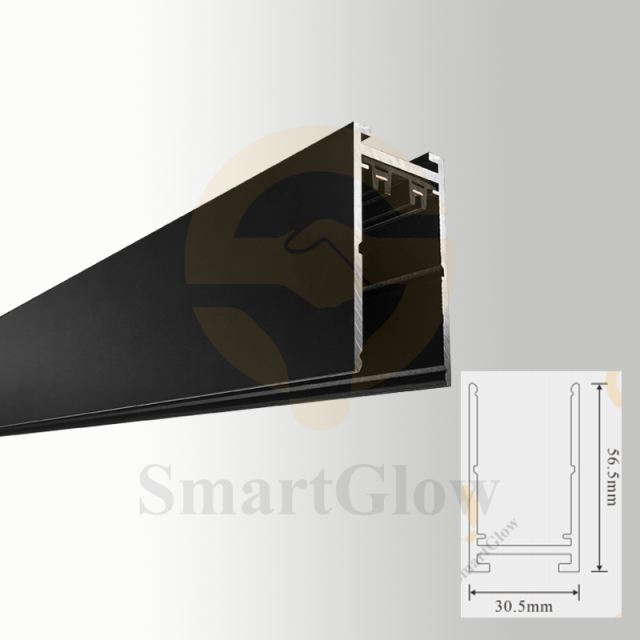 【SG25-SM1M】Black Magnet Track Rail System 220V LED Lamp Track Rail