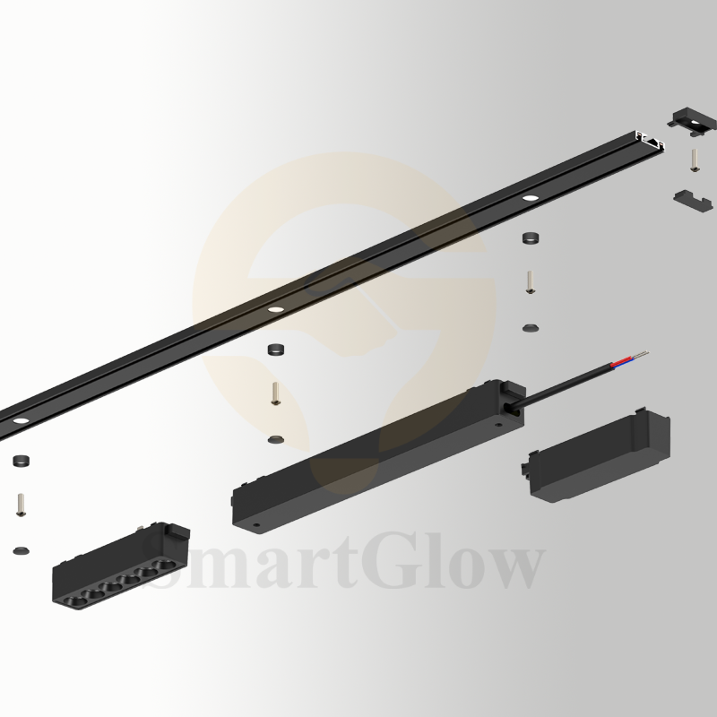 【SG26A-SMIM】1-meter ultra-thin magnetic track system 48V intelligent LED magnetic lighting