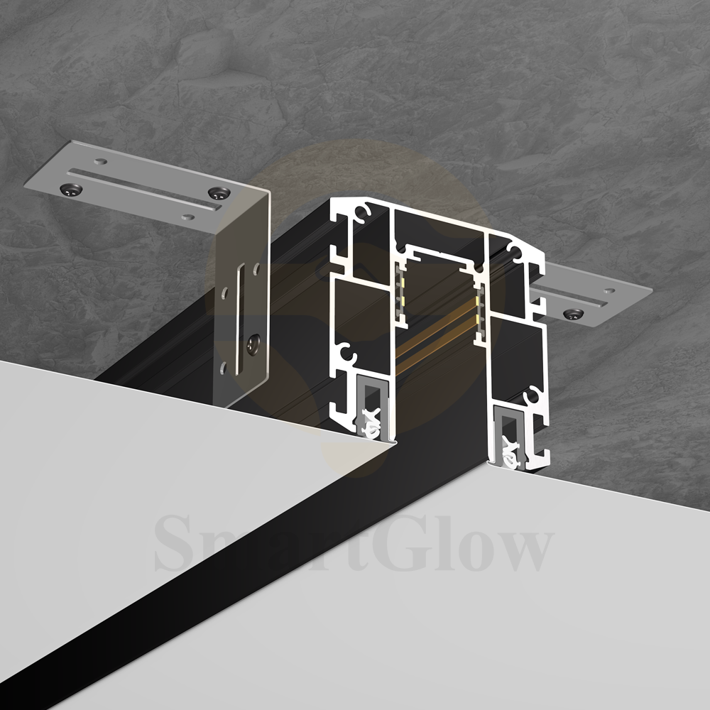PVC Stretch Ceiling Recessed Magnetic LED Lighting Track Profile