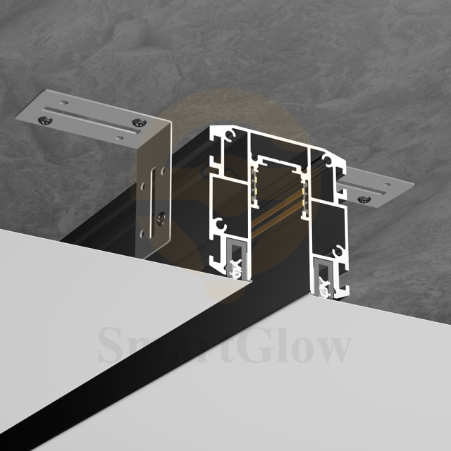 PVC Stretch Ceiling Recessed Magnetic LED Lighting Track Profile