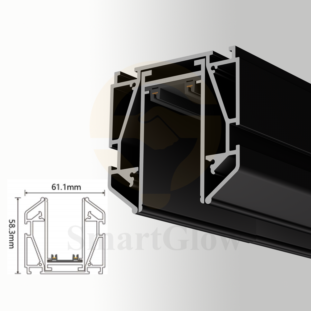 220V Linear Magnetic Lighting Track Aluminum Profile for Stretch Ceiling