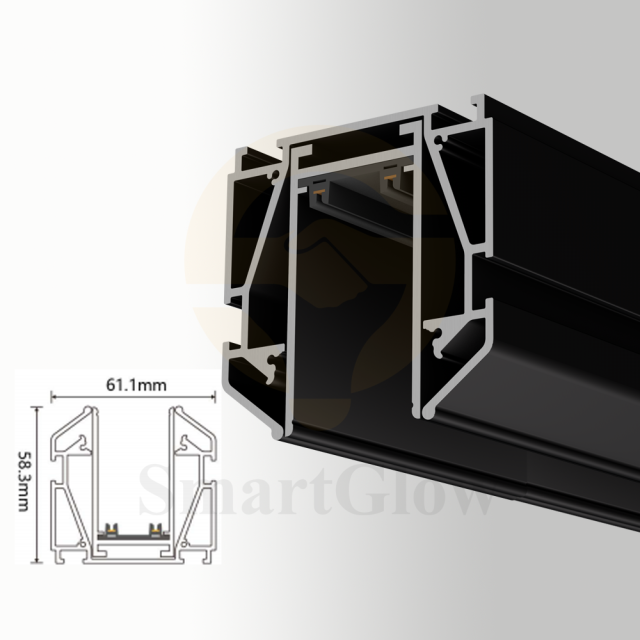 220V Linear Magnetic Lighting Track Aluminum Profile for Stretch Ceiling