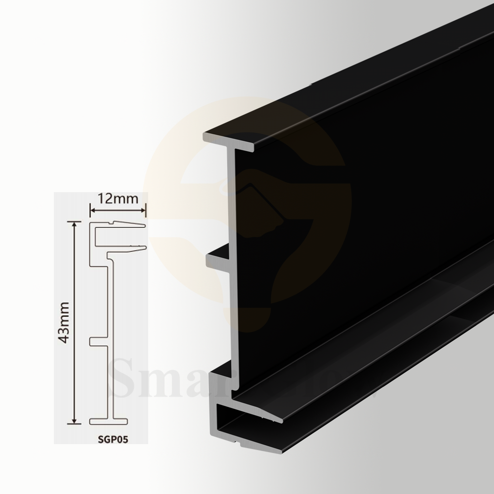 Stretch Fabric Wall Track System Frame Aluminium Profile - 43mm