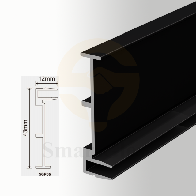 Stretch Fabric Wall Track System Frame Aluminium Profile - 43mm