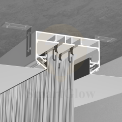 PVC Ceiling Recessed Mounted Curtain Track Rail Aluminum Profiles