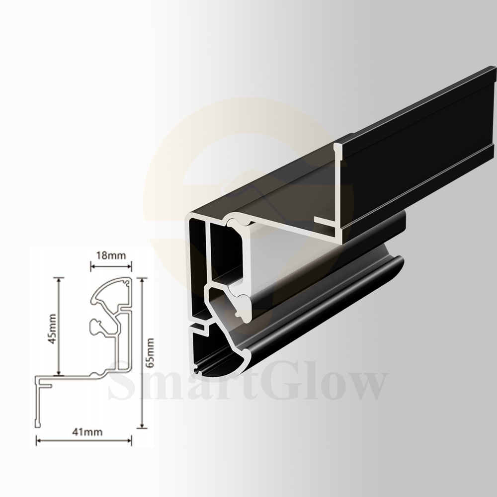 Floating Stretch Ceiling Aluminum Wall Profile With LED Channel - 23mm
