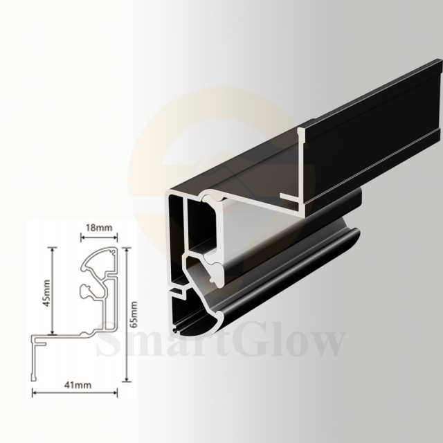 Floating Stretch Ceiling Aluminum Wall Profile With LED Channel - 23mm
