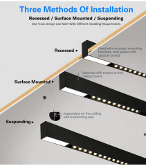 【SG25-RMA1M】48V Recessed LED Aluminium Smart Magnetic Track Rail Lighting System
