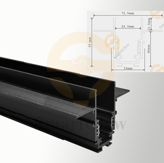 48V Rmbedded Mounted Smart Magnetic Lighting Rail Track