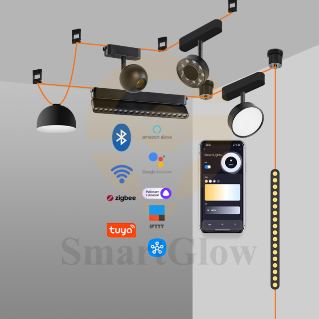 25mm Woven Belt Magnet Track Rail Smart Magnetic LED Round Grille light for Commercial
