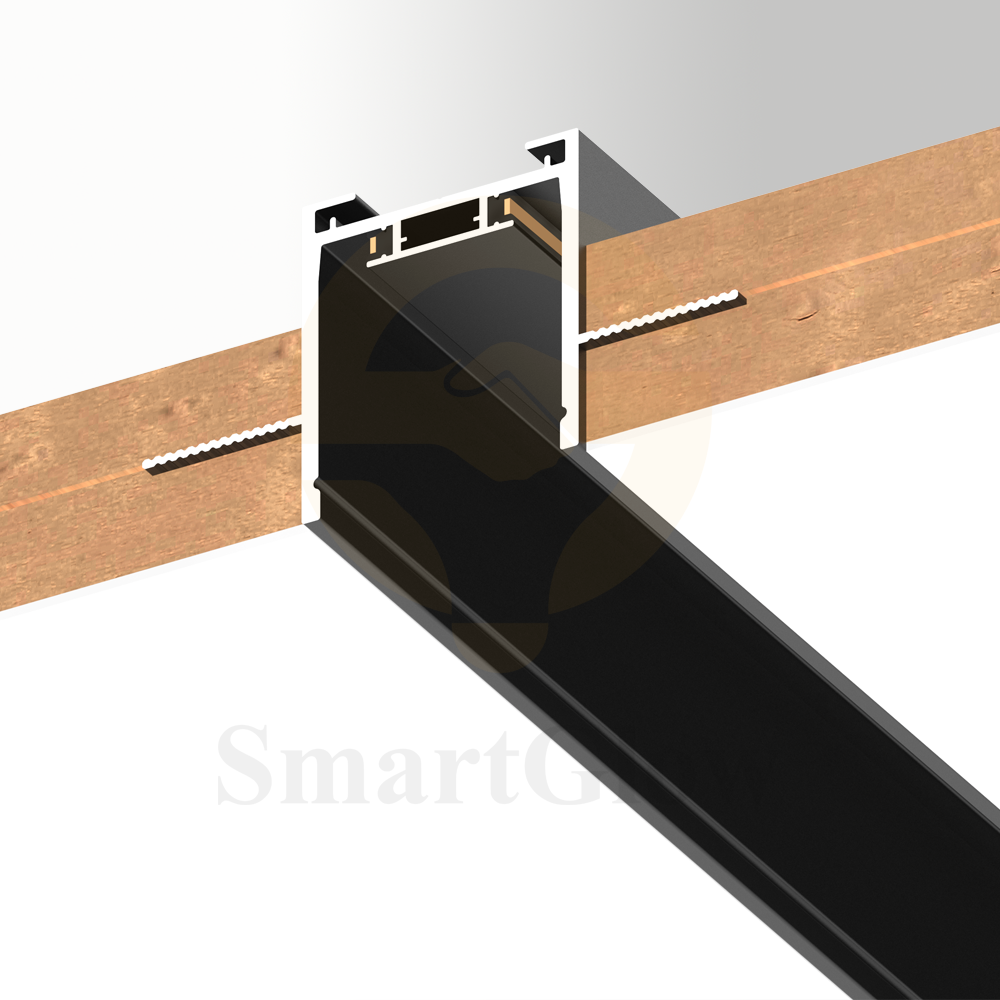 24V Embedded 25mm Ultra-thin Magnetic Track Ceiling Installation