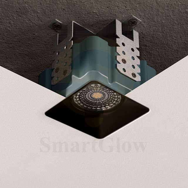 Anti-glare 4 Inch LED Frameless Black Square Led Recessed Spotlight