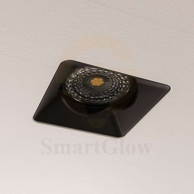 Anti-glare 4 Inch LED Frameless Black Square Led Recessed Spotlight