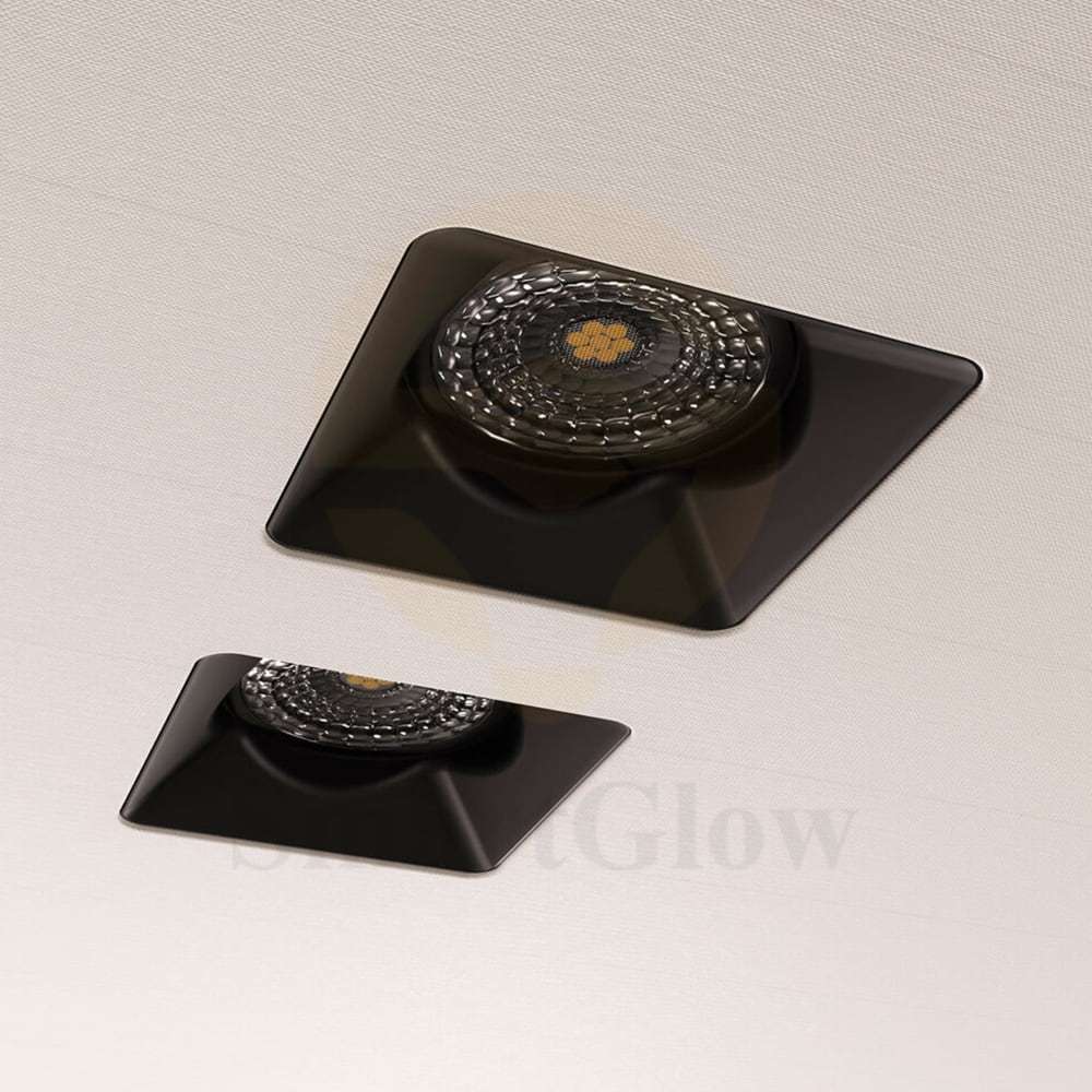 Anti-glare 4 Inch LED Frameless Black Square Led Recessed Spotlight